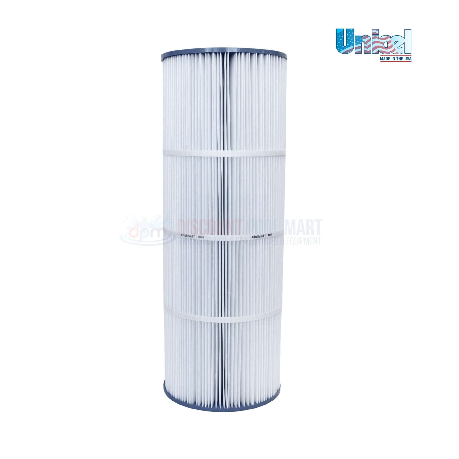 C-7652 | Unicel Swimquip/Posi-Clean 50 Sq. Ft. Cartridge filter in a vertical view, showing pleats, from Discount Pool Mart.