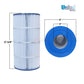 C-8409 | Unicel Hayward C900 90 Sq. Ft. Cartridge | CX900RE, blue and white filter showing dimensions for pool supplies.