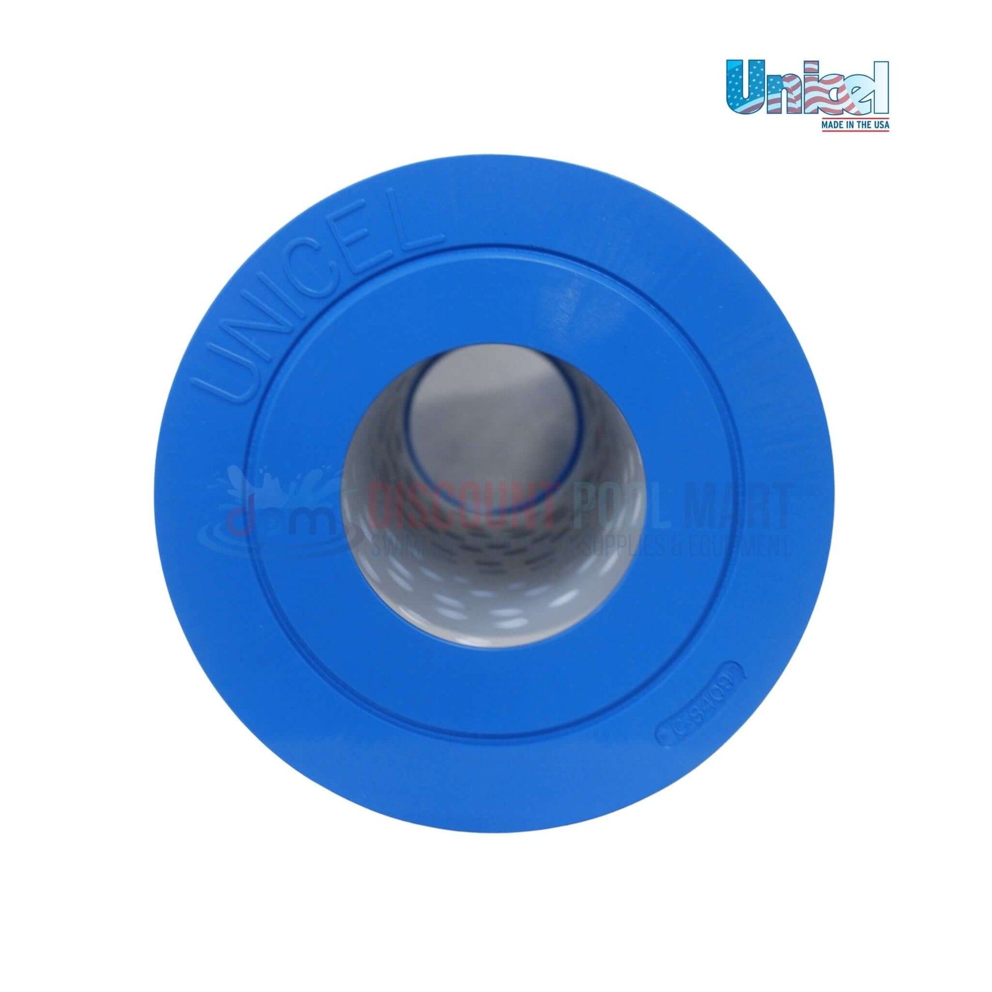 C-8409 | Unicel Hayward C900 90 Sq. Ft. Cartridge | CX900RE from Discount Pool Mart, showing top view with blue casing.