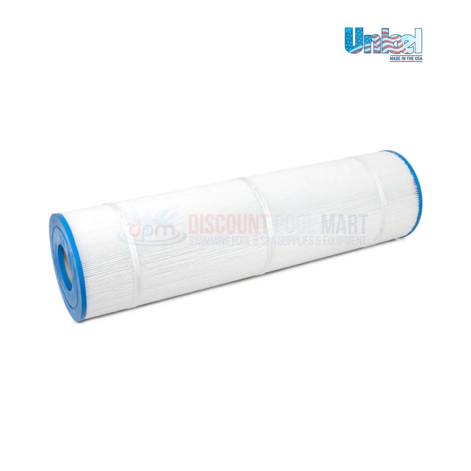 C-8413 | Unicel PXC-125 & Pro Clean 125 Cartridge | 125 Sq. Ft. | 25230-0125S showing white pleated filter with blue ends, from Discount Pool Mart.