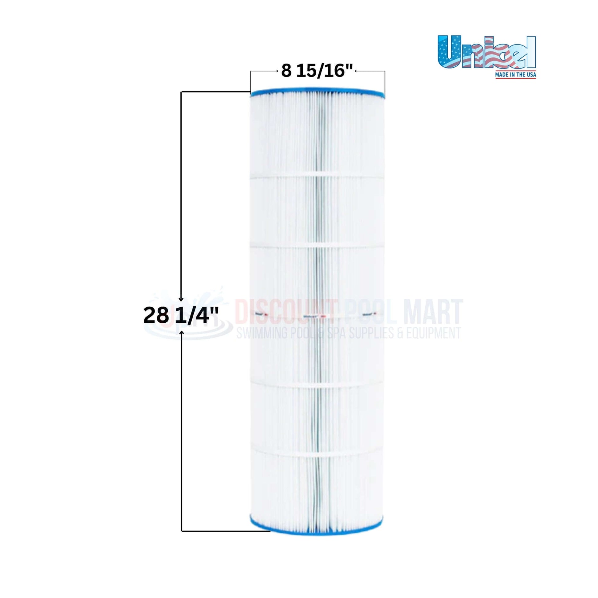 C-8413 | Unicel PXC-125 & Pro Clean 125 Cartridge | 125 Sq. Ft. | 25230-0125S, 8 15/16" x 28 1/4" pool filter from Discount Pool Mart.