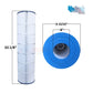 C-8425 | Unicel Jandy CS250 250 Sq. Ft. Cartridge | R0462500, showing dimensions 33⅛" x 8 15⁄16", blue top, from Discount Pool Mart.