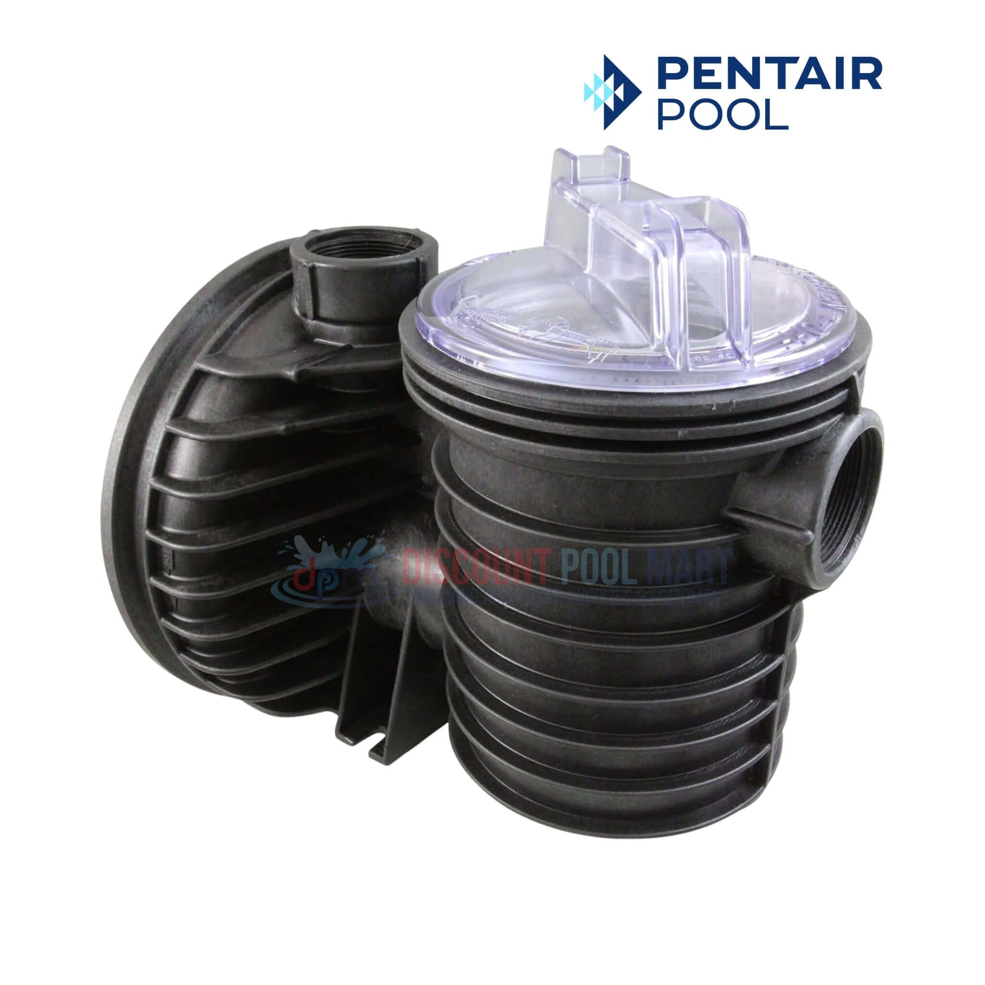 C176-59PZ | Pentair Max-E-Glas II & Dura-Glas II Tank Body in black polymer, showing integrated trap cover, from Discount Pool Mart.
