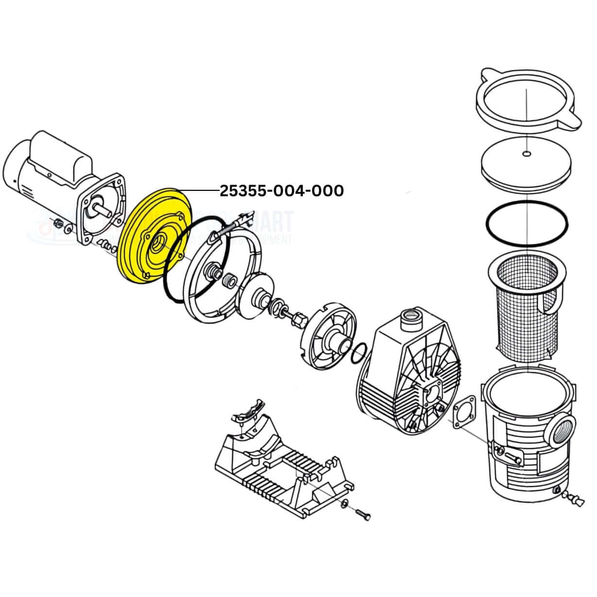 CMP Seal Plate Kit 25355-004-000 diagram for American Products Ultra-Flo pumps from Discount Pool Mart DPM.