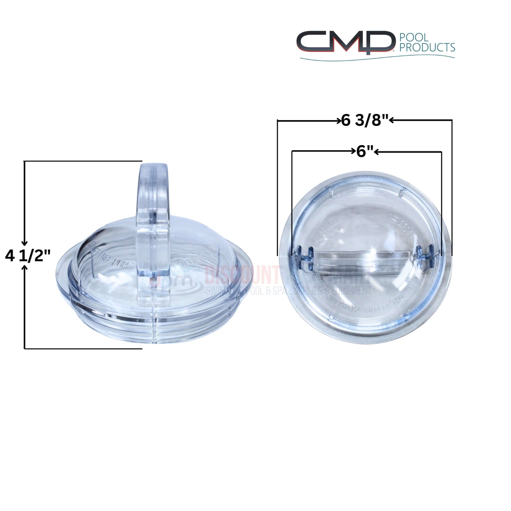 CMP Strainer Cover Lid for Pentair Challenger Pumps dimensions, 6" and 4.5" sizes, available at Discount Pool Mart DPM.
