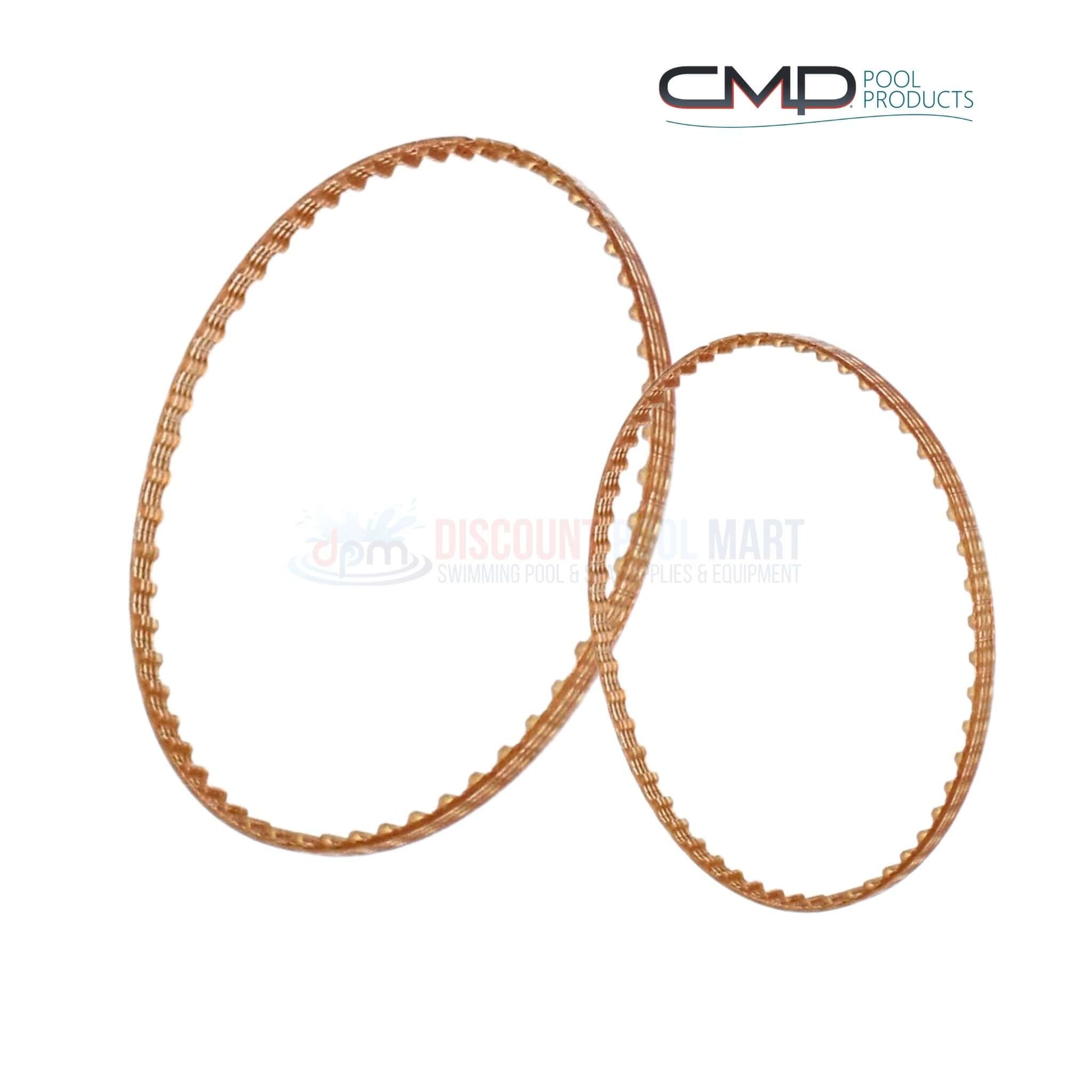 CMP Belt Kit for Polaris 360 and 380 by Discount Pool Mart DPM, includes small and large belts for efficient pool cleaning.