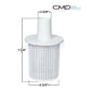 CMP Inverted Skimmer Basket 27180-099-000 by Discount Pool Mart DPM, measuring 1 5/8" x 7 1/4" x 3 3/4" for optimal pool debris capture.
