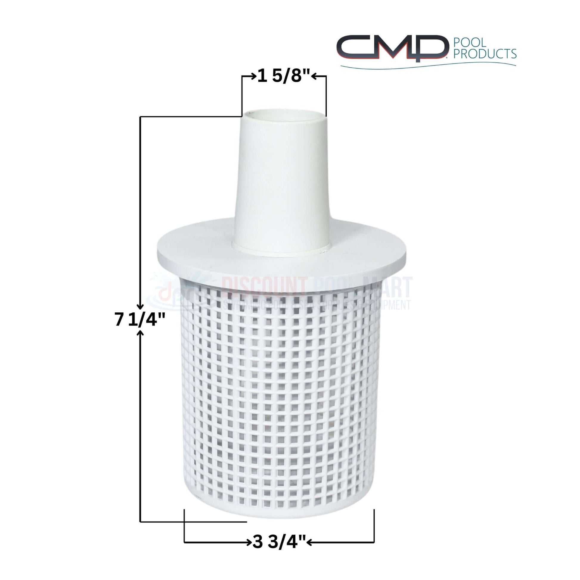 CMP Inverted Skimmer Basket 27180-099-000 by Discount Pool Mart DPM, measuring 1 5/8" x 7 1/4" x 3 3/4" for optimal pool debris capture.