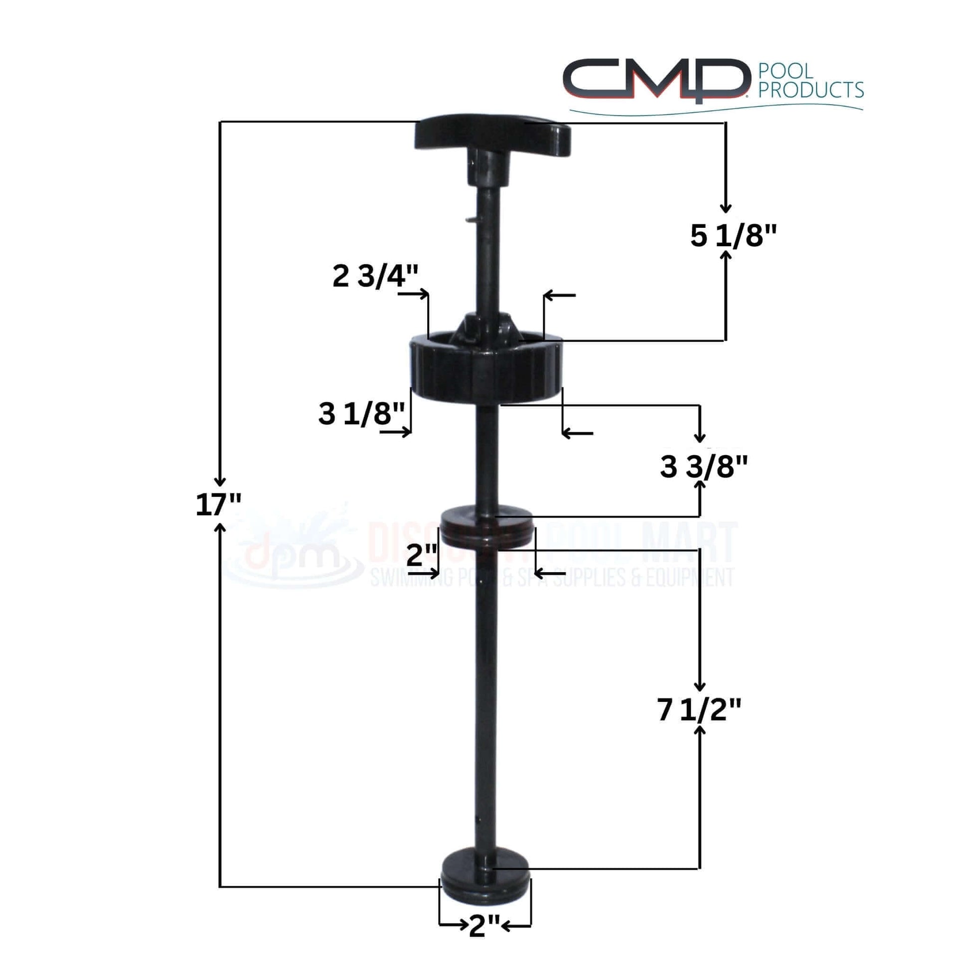 CMP Piston Assembly For Pentair Push Pull Slide Valves | 51013811 | 25831-130-100, detailed dimensions for pool supplies.