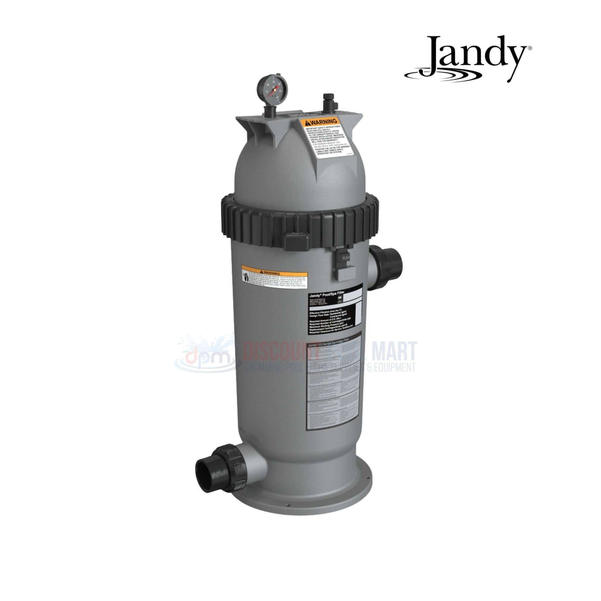 CS100 | Jandy 100 Sq. Ft. CS Cartridge Filter - gray, compact design, suitable for efficient pool filtration. Discount Pool Mart.