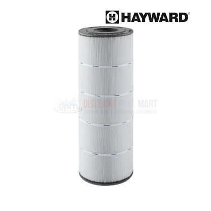 CX150XRE | Hayward SwimClear C150S Filter Cartridge 150 Sq. Ft. shown in vertical view, white pleated media, DPM brand logo.