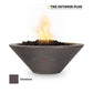 The Outdoor Plus Cazo Fire Bowl in Chestnut color, GFRC Concrete, by Discount Pool Mart DPM, SKU: DPM-CFB-24