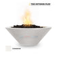 The Outdoor Plus Cazo Fire Bowl in Limestone by Discount Pool Mart DPM, GFRC Concrete, 24-48" Sizes, Handmade USA.
