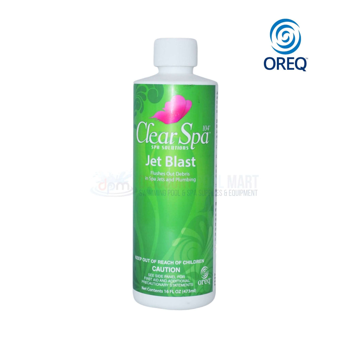 Clear Spa Jet Blast 16 oz cleaning solution for spas, removes buildup, available at Discount Pool Mart DPM.