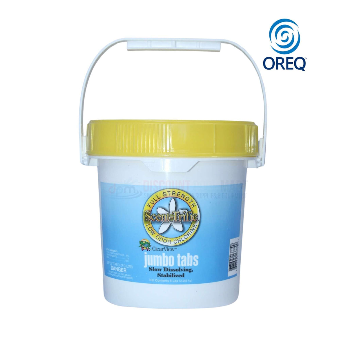 ClearView Jumbo Scent-Trific Chlorine Tabs 5lbs bucket with floral scent for pool sanitation | Discount Pool Mart DPM