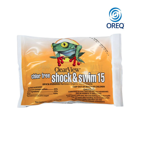 ClearView Chlor Free Shock & Swim 15, 1 lb, non-chlorine shock oxidizer from Discount Pool Mart DPM.