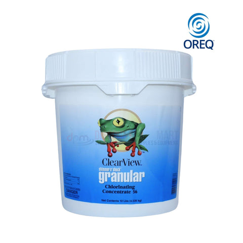 ClearView DiChlor Granular Chlorine by Discount Pool Mart, effective pool shock treatment in a 10lbs container.