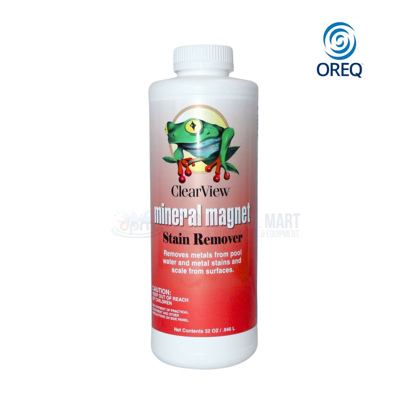 ClearView Mineral Magnet Stain Remover 32oz CVLMMQT12 from Discount Pool Mart, effectively removes metals from pool water.