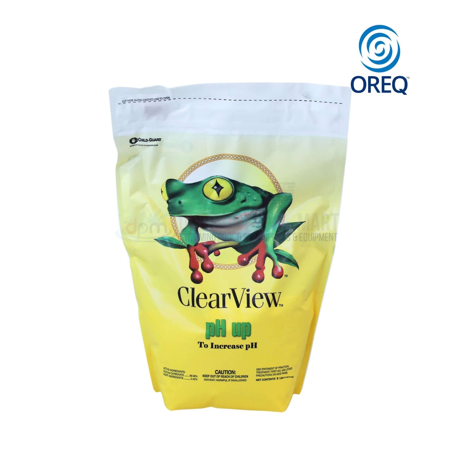 ClearView pH Up Increaser 5 lbs by Discount Pool Mart, effective solution to raise and stabilize pH levels in pools.