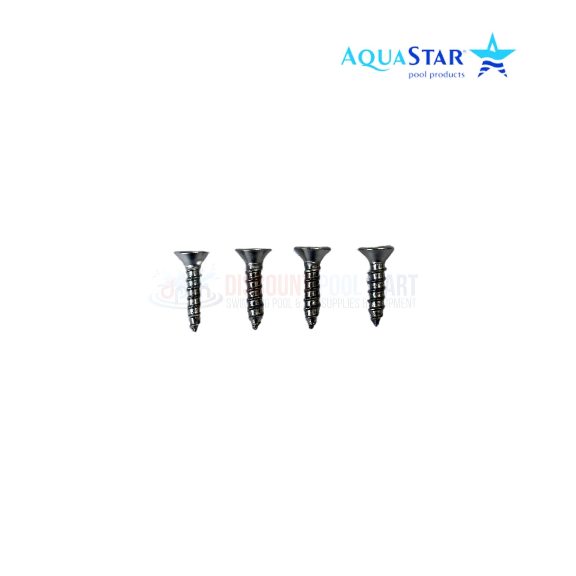 AquaStar pool screws for swimming pools, black color, set of four. Ideal for installing pool supplies. SKU: DPM-PARTS.
