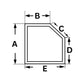 Diagram showing dimensions A, B, C, D, and E for custom spa and hot tub covers from Discount Pool Mart DPM.