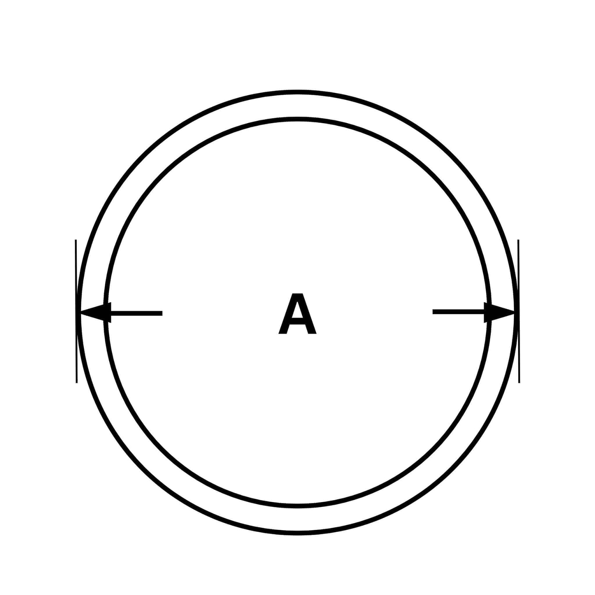 Diagram showing circular measurement labeled 'A' for spa and hot tub cover fitting.