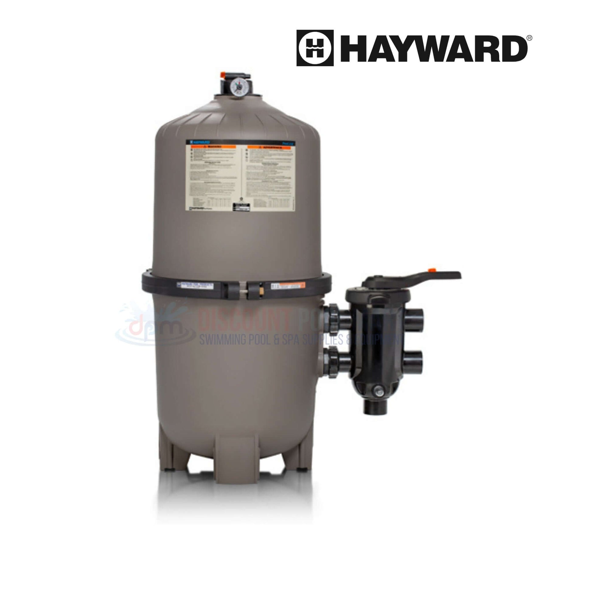 DEP100 | Hayward DEP 500 Series DE Filter in grey color with control valve. Ideal for cleaning pools. Available at Discount Pool Mart.