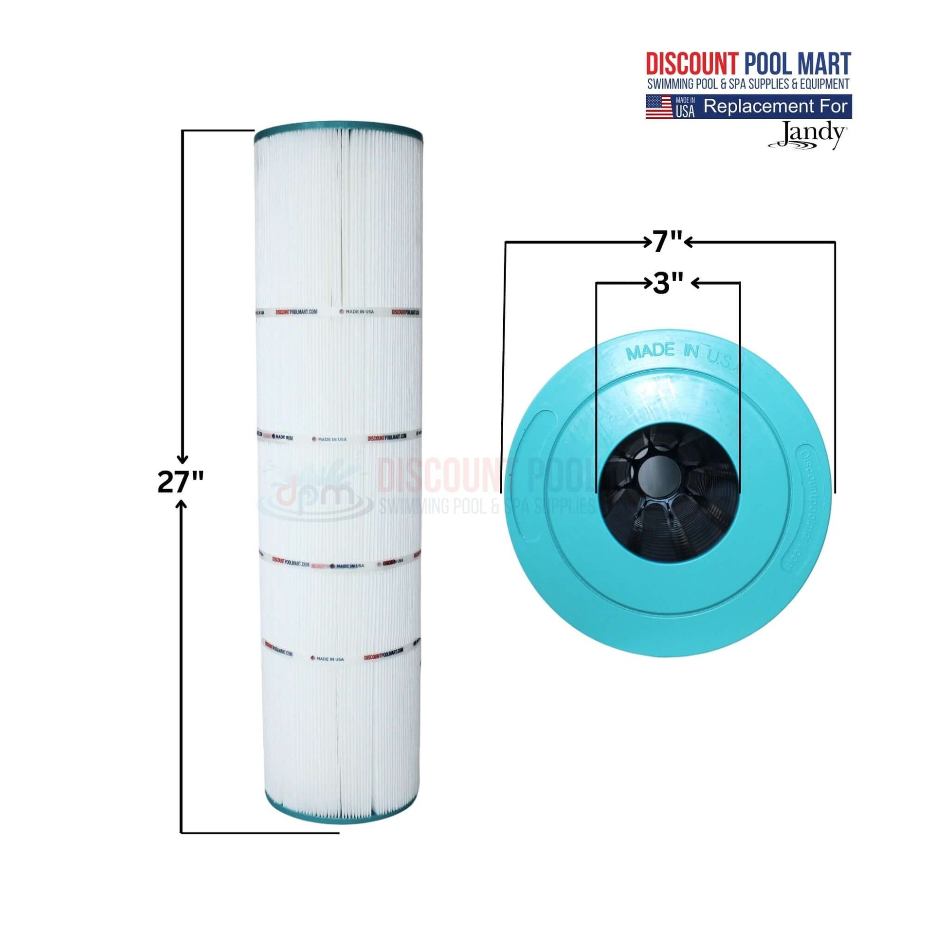 DPM-7459 Cartridge for Jandy CV CL 340, 85 Sq. Ft. Pool Filter | Discount Pool Mart | R0554500 | 27" height