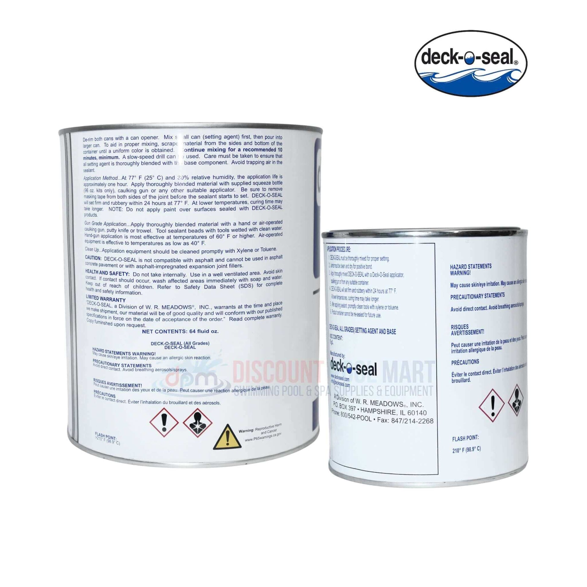 Deck-O-Seal Pour Grade Joint Sealant Kit Gray 96 oz from Discount Pool Mart DPM for sealing joints in concrete structures.