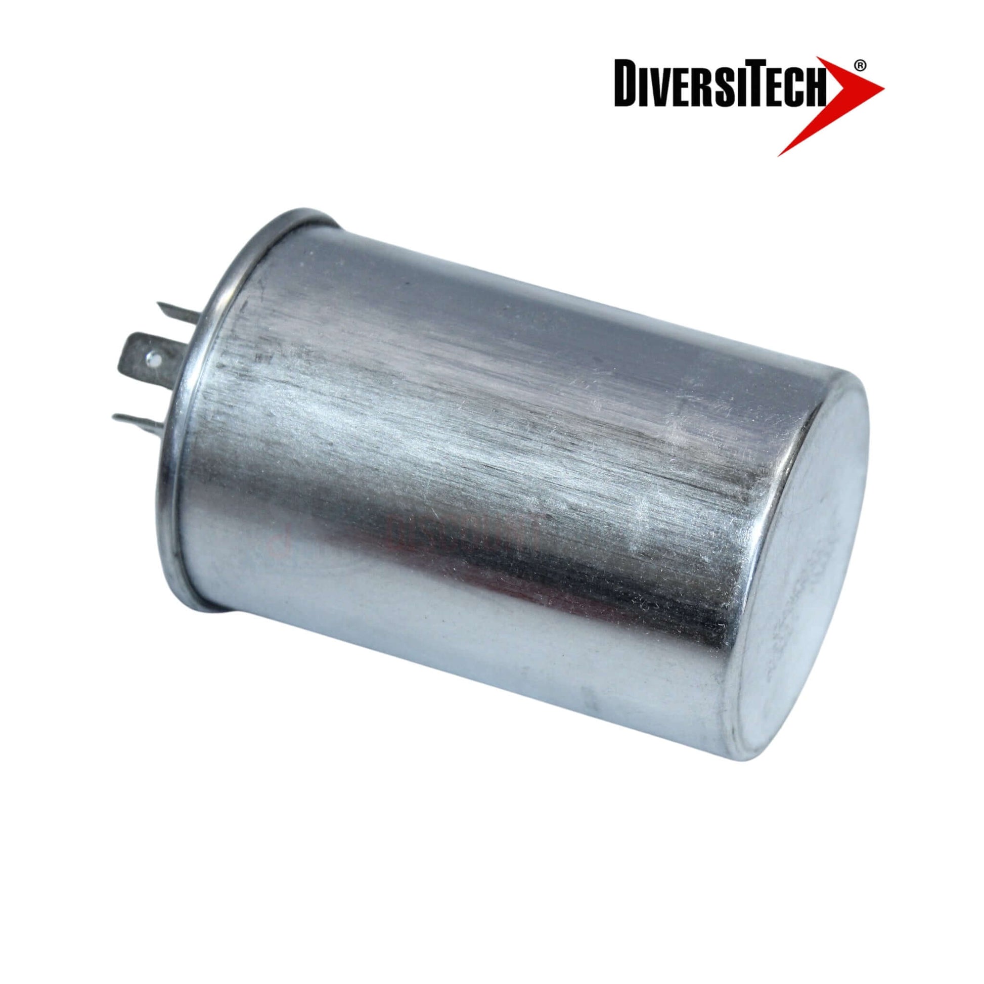 DiversiTech Motor Run Capacitor 35uF 37350R in metal canister, ideal for HVAC and pool systems, from Discount Pool Mart.