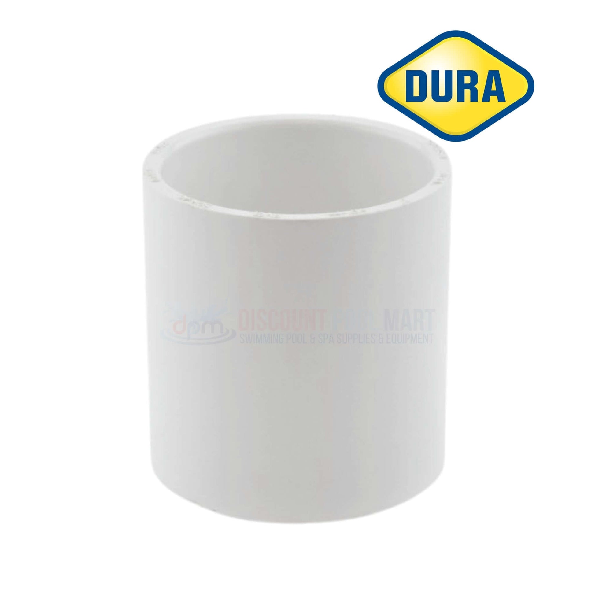 Dura Plastic PVC Coupling 2" Slip Schedule 40 429-020 from Discount Pool Mart for plumbing and irrigation.