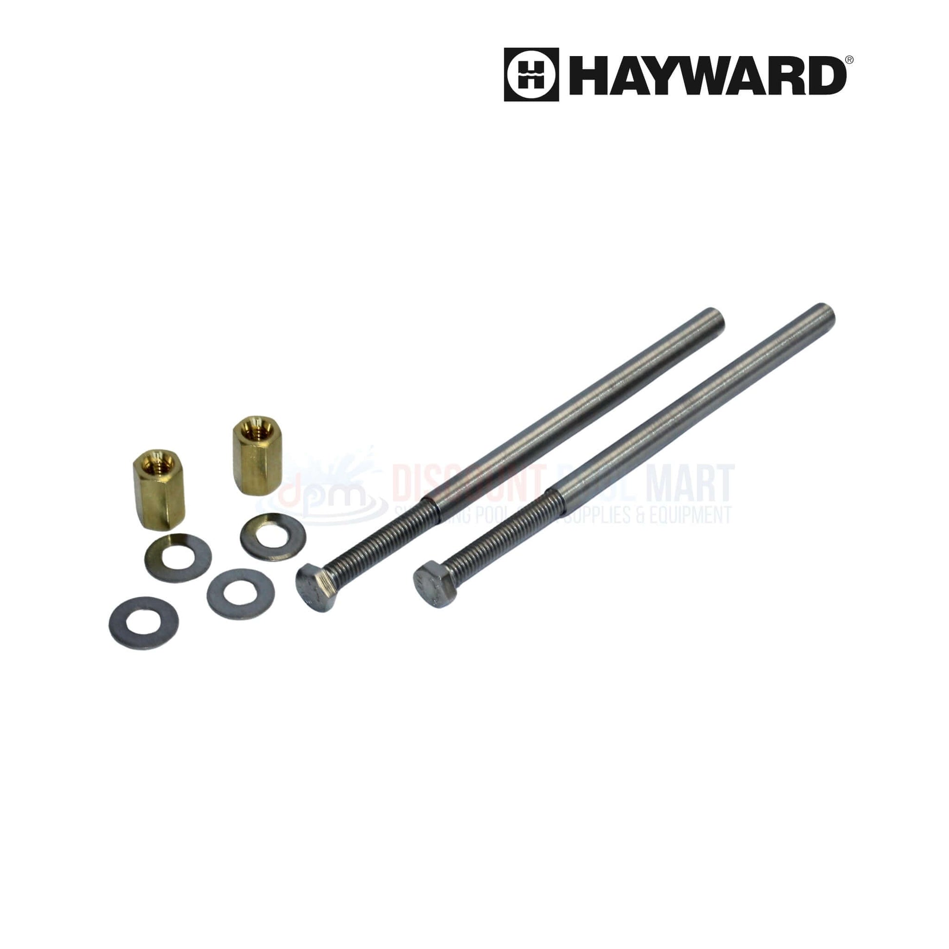 Hayward ECX4000C Perflex Filter Clamp Assembly hardware with bolts, nuts, and washers from Discount Pool Mart, ideal for pool supplies.