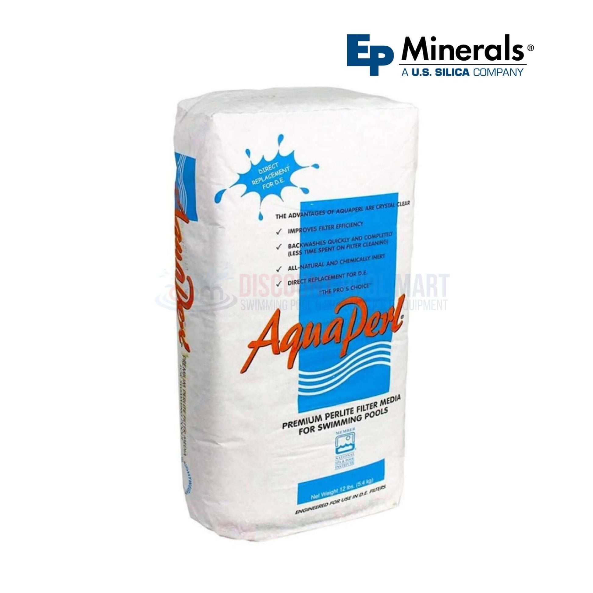 EP Minerals AquaPerl Perlite filter aid for swimming pools, eco-friendly, Discount Pool Mart, 12.5 lbs.