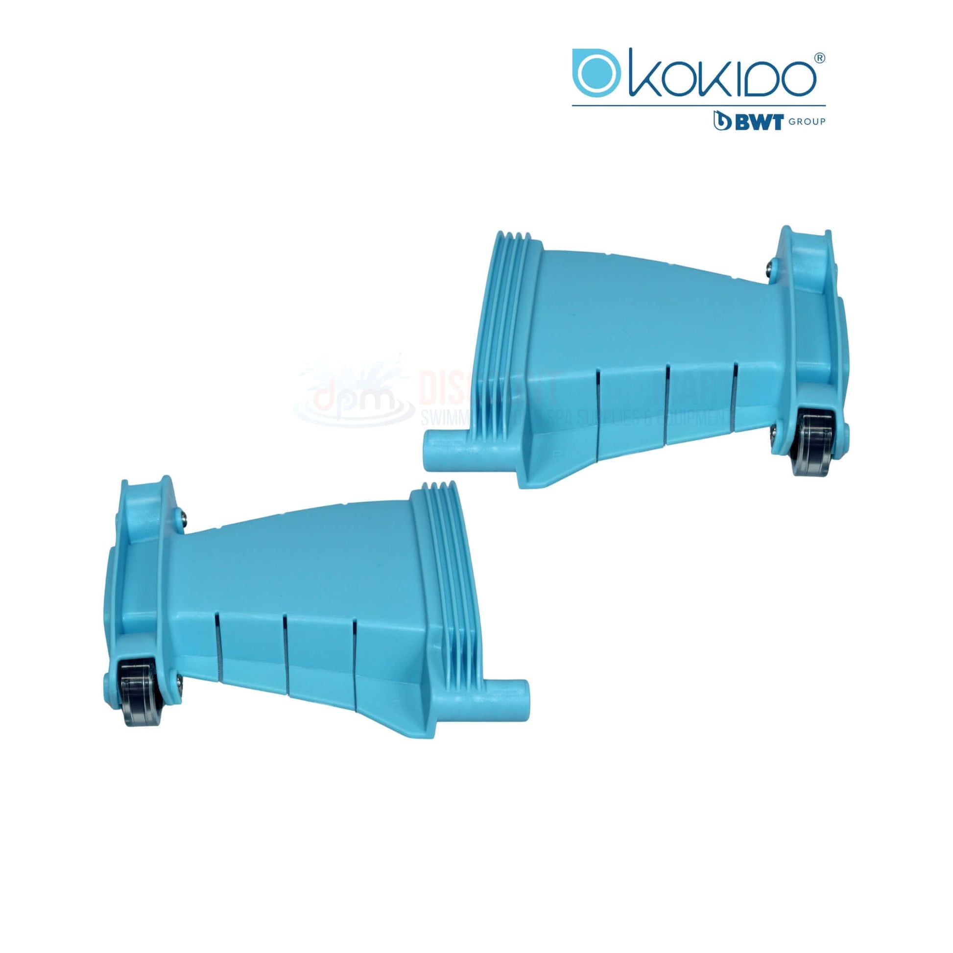 BWT Kokido Turbo EV105ASM03 left and right wing extensions in blue for EV105CBX vacuum, from Discount Pool Mart, swimming pool parts.
