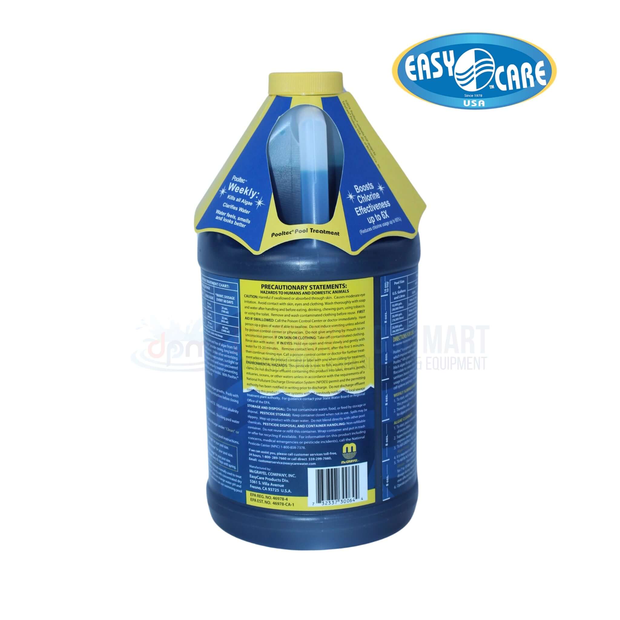 clarifier herbicide label EasyCare PoolTec 3-in-1 Algaecide, Clarifier, & Chlorine Booster | 64oz