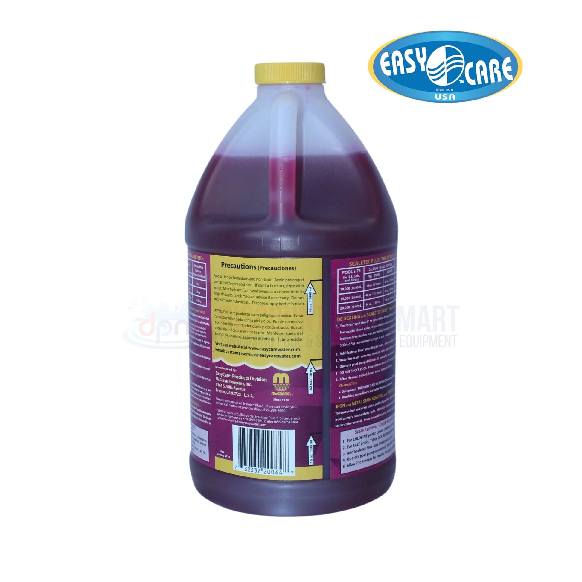 EasyCare Scaletec Plus Descaler & Stain Remover by Discount Pool Mart, effective calcium and stain removal solution.
