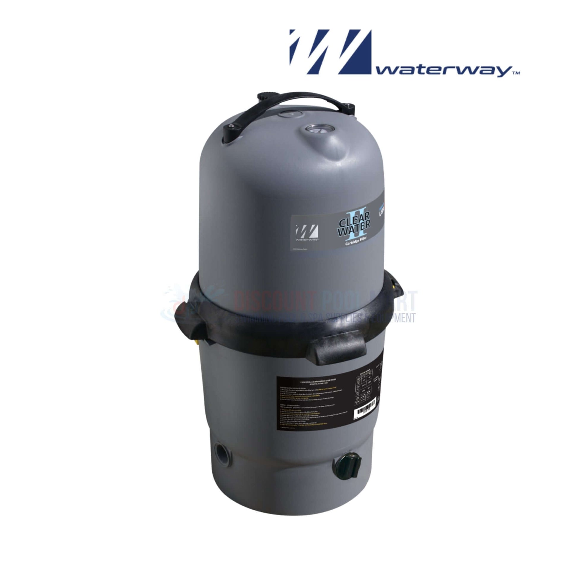 FC1007 | Waterway ClearWater II Filter 100 Sq. Ft. compact design, grey, suitable for residential pool setups from Discount Pool Mart.