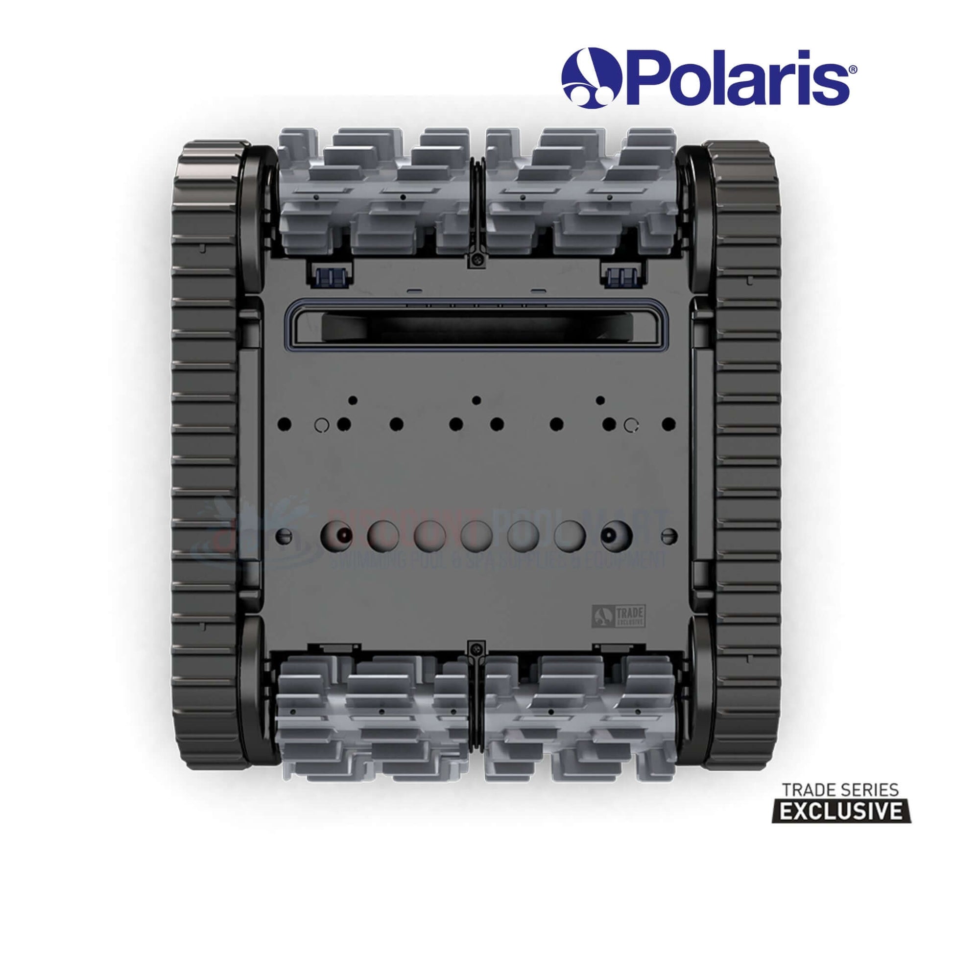 Polaris EPIC 8640 Robotic Pool Cleaner, rear view, featuring innovative design for superior pool cleaning, SKU FEPIC8640.