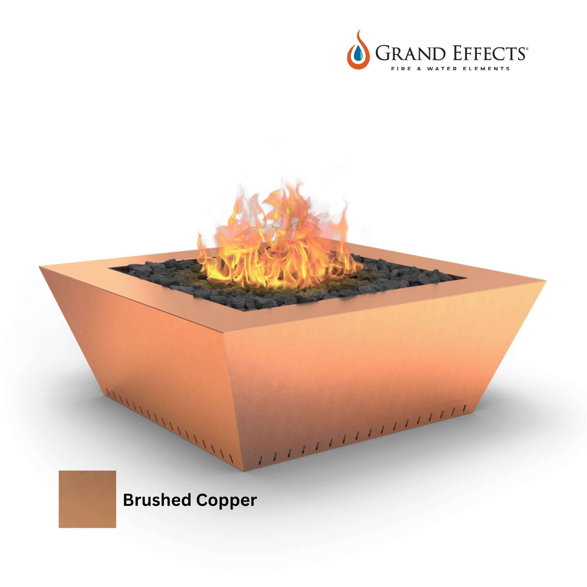 Grand Corinthian Fire Table by Grand Effects in Brushed Copper, 48"x48"x18", Durable with Elegant Design, DPM SKU.