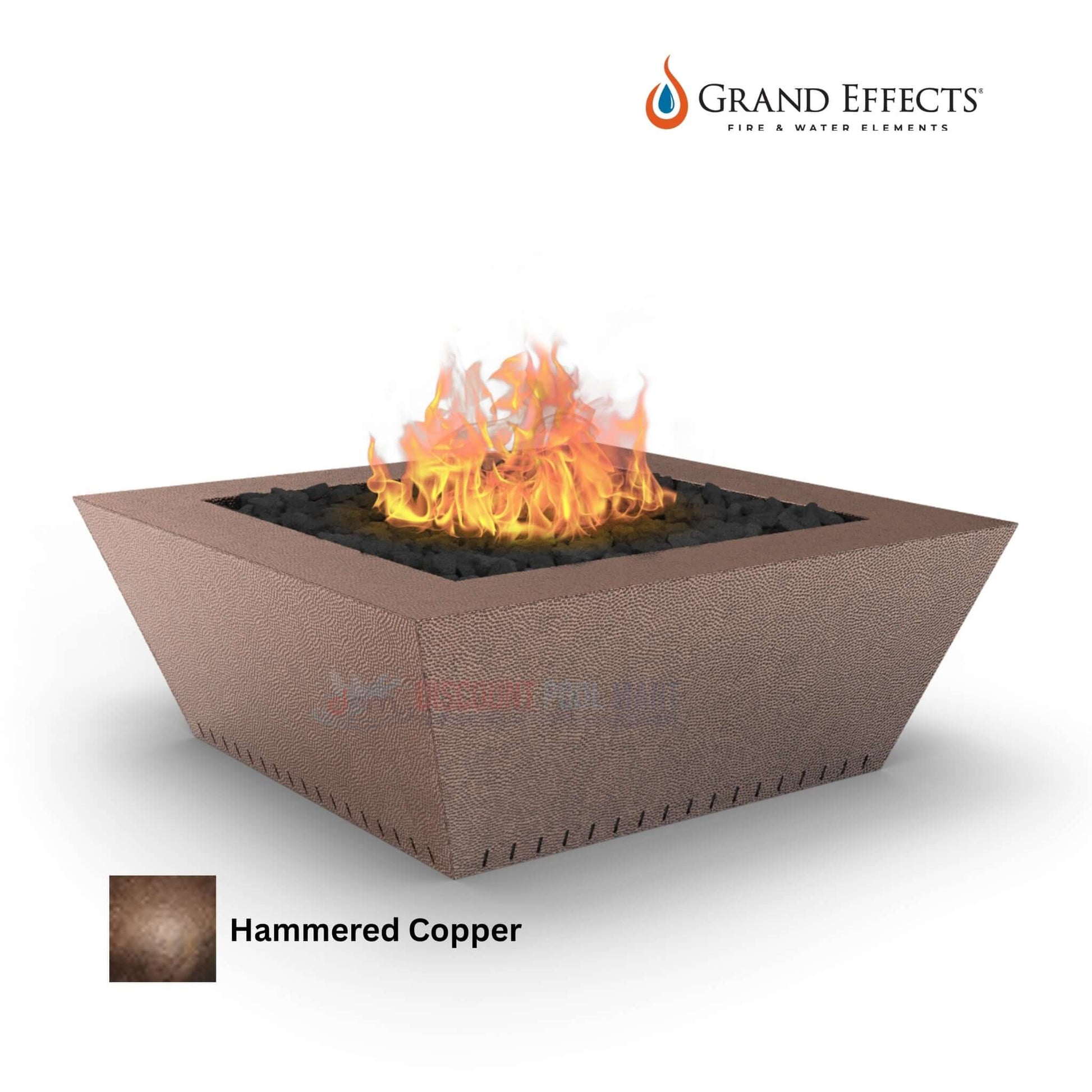 Grand Effects Oil Rubbed Grand Corinthian Fire Table 48x48x18 Hammered Copper by Discount Pool Mart DPM