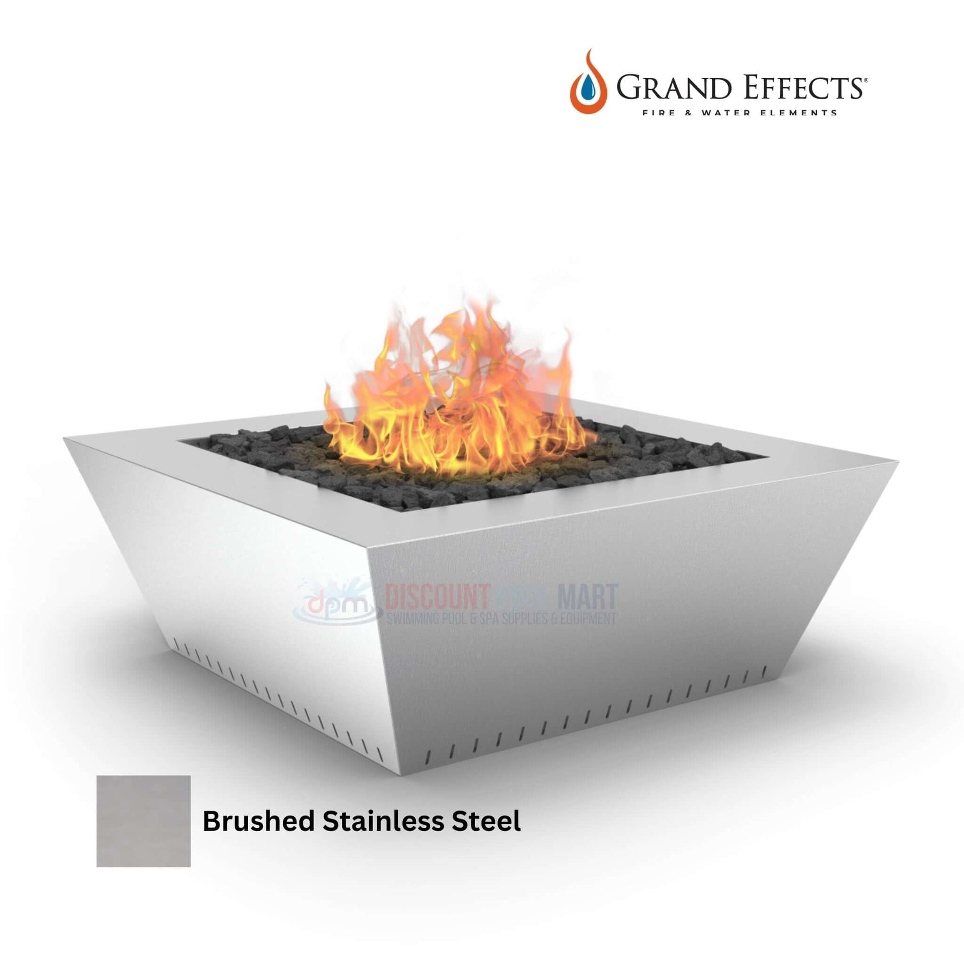 Grand Effects Grand Corinthian Fire Table 48x48x18 in Stainless Steel by Discount Pool Mart DPM.