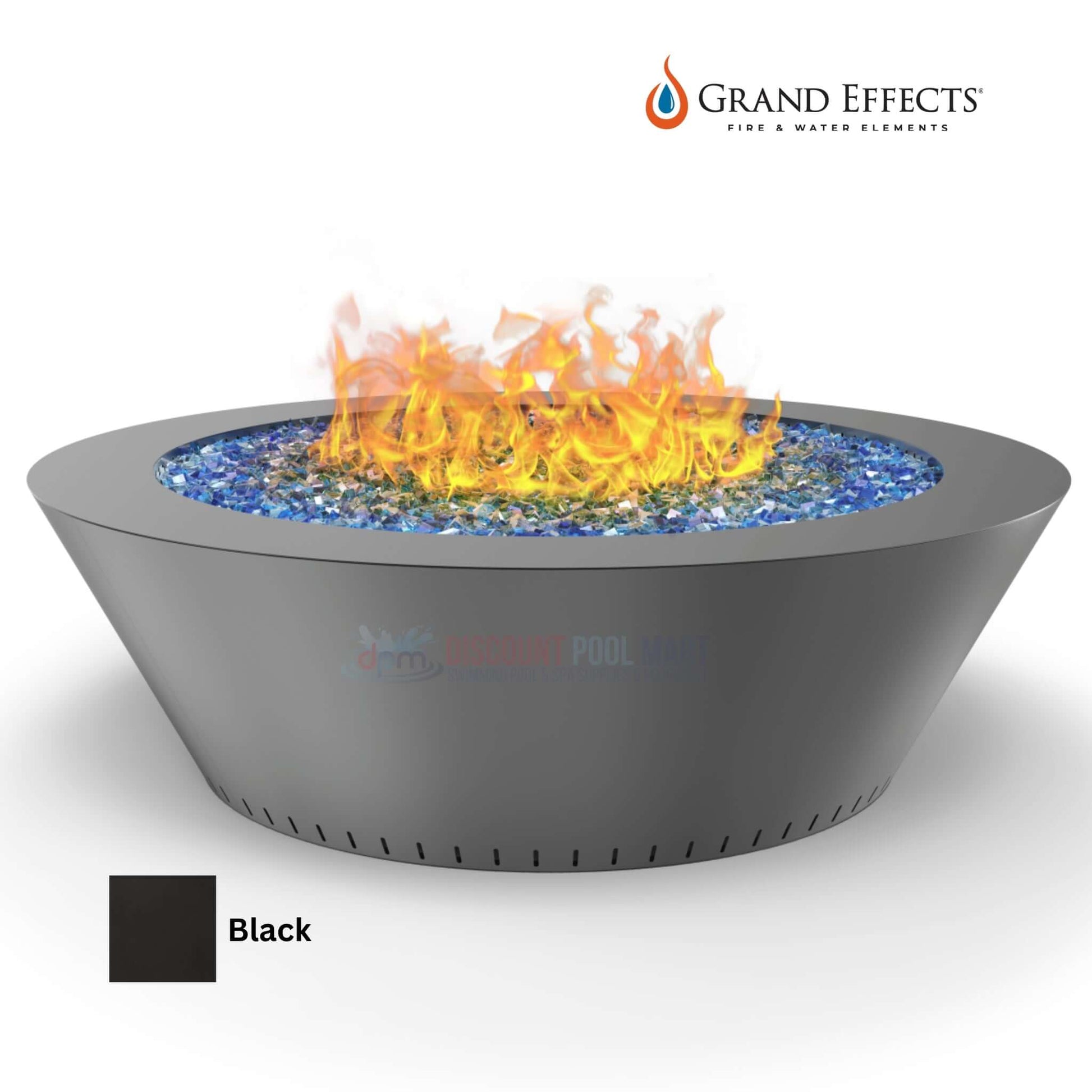 Grand Effects Grand Essex Fire Table in Black Finish - Luxurious outdoor fire feature by Discount Pool Mart DPM.