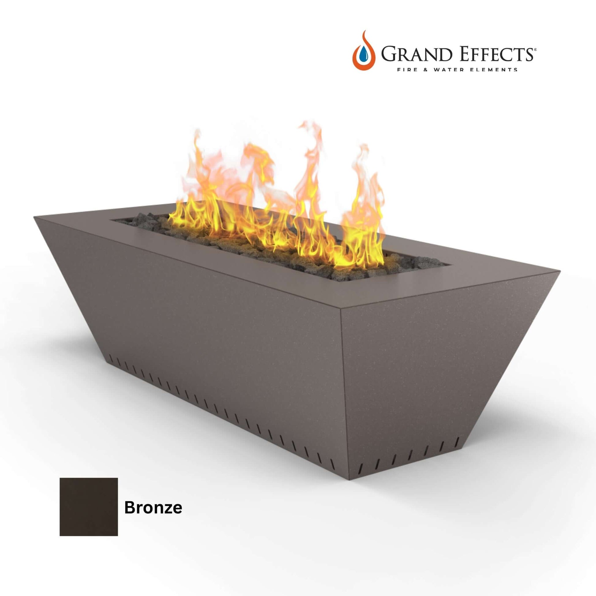 Grand Effects Bronze Linear Fire Table | Premium Outdoor Centerpiece | Discount Pool Mart DPM | SKU: 60x26x18