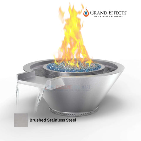 Grand Effects Round Essex Fire & Water Bowl Artisan Series Stainless Steel DPM SKU#97893