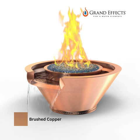 Grand Effects Round Essex Fire & Water Bowl, Artisan Seamless Lip in Copper from Discount Pool Mart DPM