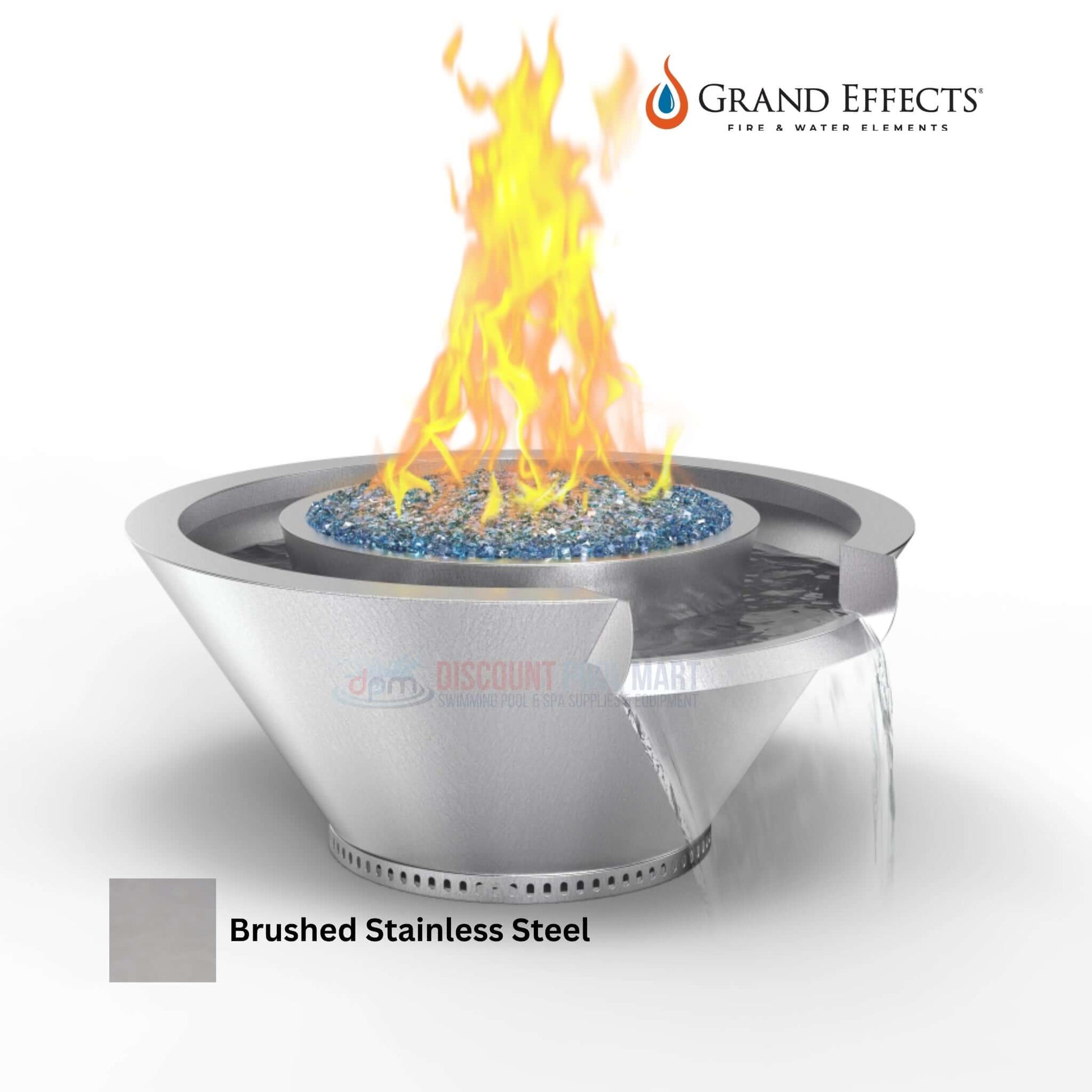 Grand Effects Round Essex Fire & Water Bowl, Artisan Series, Seamless Lip, Stainless Steel, SKU: DPM, Discount Pool Mart.