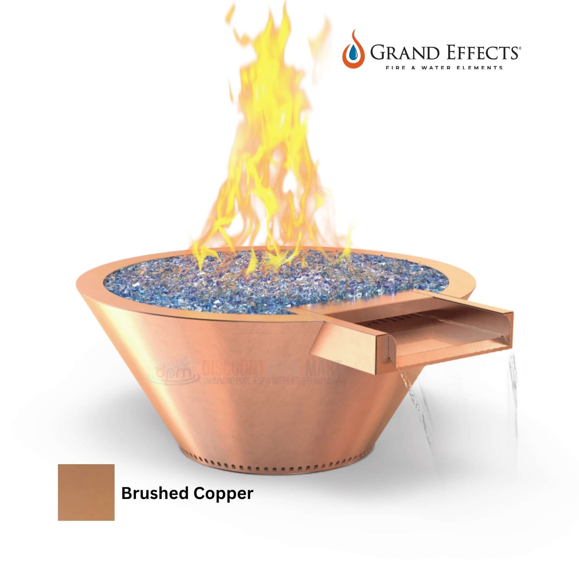 Grand Effects Round Essex Fire & Water Bowl Copper by DPM | SKU: Builder Series | Elegant outdoor feature.
