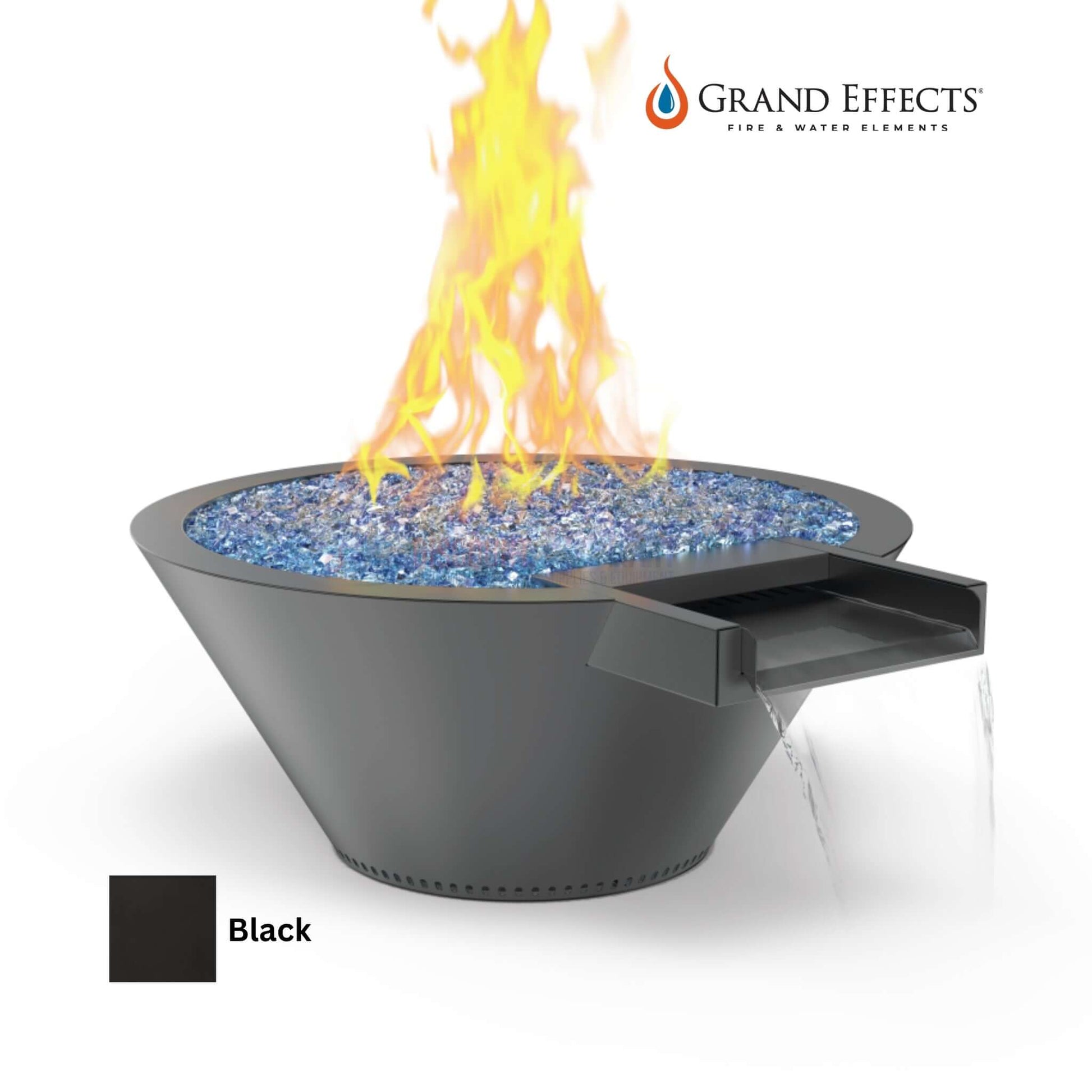 Grand Effects Round Essex Fire & Water Bowl in Black from Discount Pool Mart DPM, SKU/Part Number included.