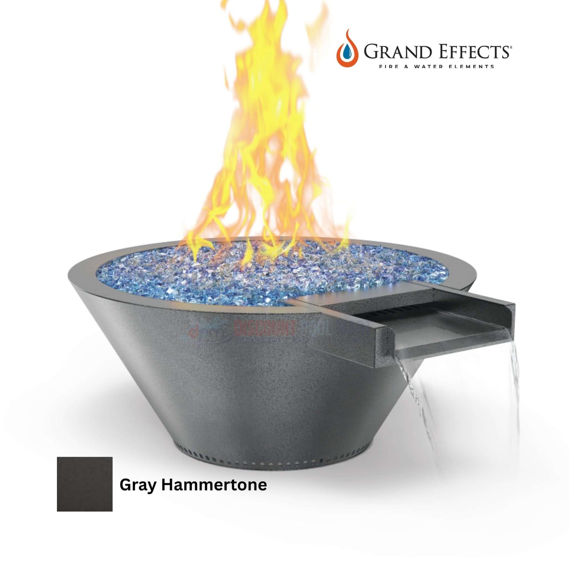 Grand Effects Round Essex Fire & Water Bowl Builder Series in Gray Hammertone from Discount Pool Mart DPM.