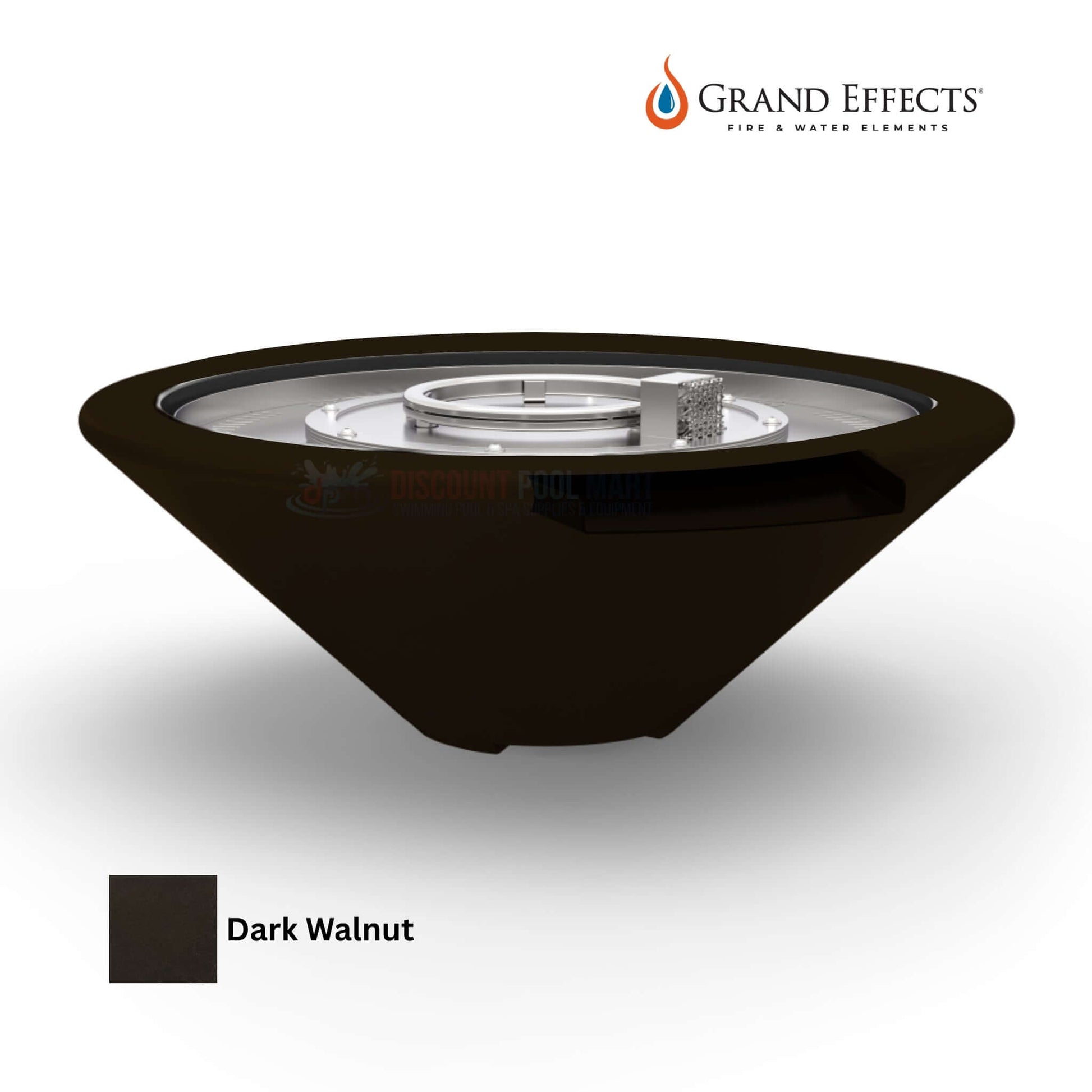 Grand Effects Essex Fire & Water Bowl in Dark Walnut by Discount Pool Mart DPM, SKU: GF-Essex-DW.